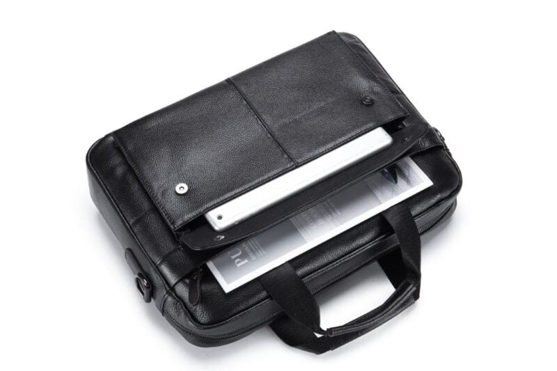 Bullcaptain leather briefcase GWB-046 black