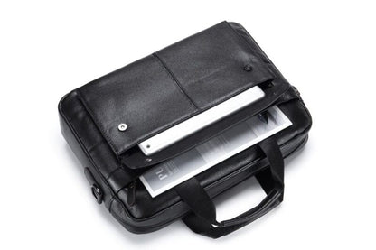Bullcaptain leather briefcase GWB-046 black