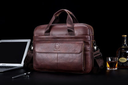 Bullcaptain Leather Briefcase GWB-046 Brown