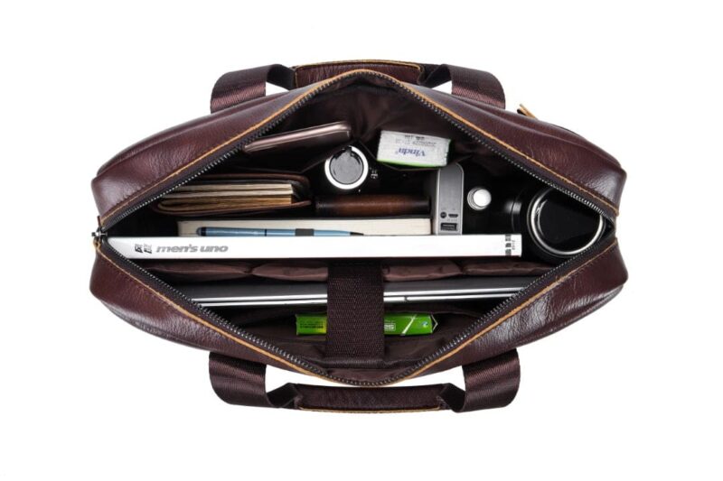 Bullcaptain Leather Briefcase GWB-046 Brown