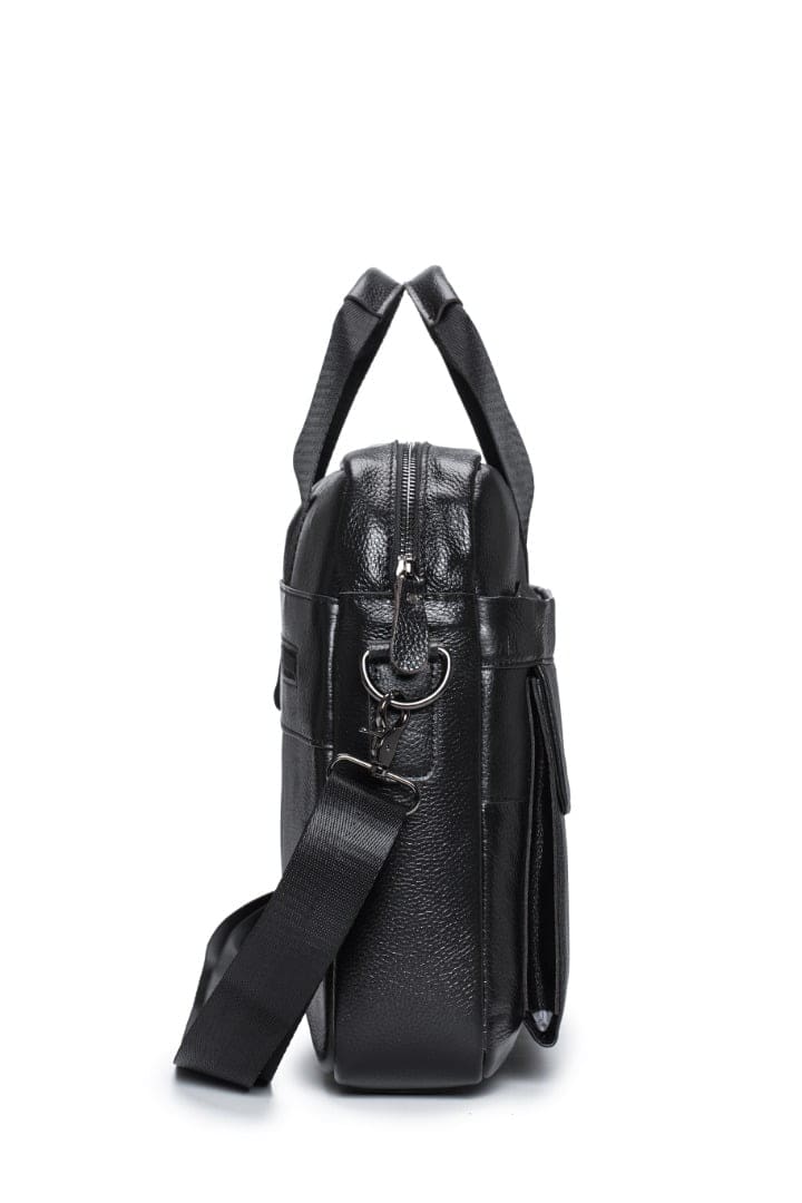 Bullcaptain leather briefcase GWB-046 black