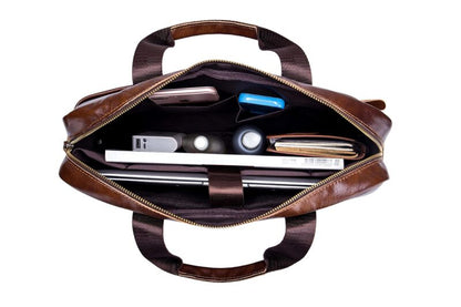 Bullcaptain Leather Briefcase GWB-044 Brown