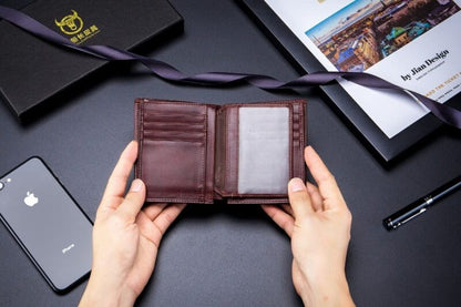 Leather Wallet QB-027 Bullcaptain Brown