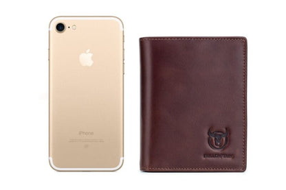 Leather Wallet QB-027 Bullcaptain Brown