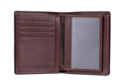 Leather Wallet QB-027 Bullcaptain Brown