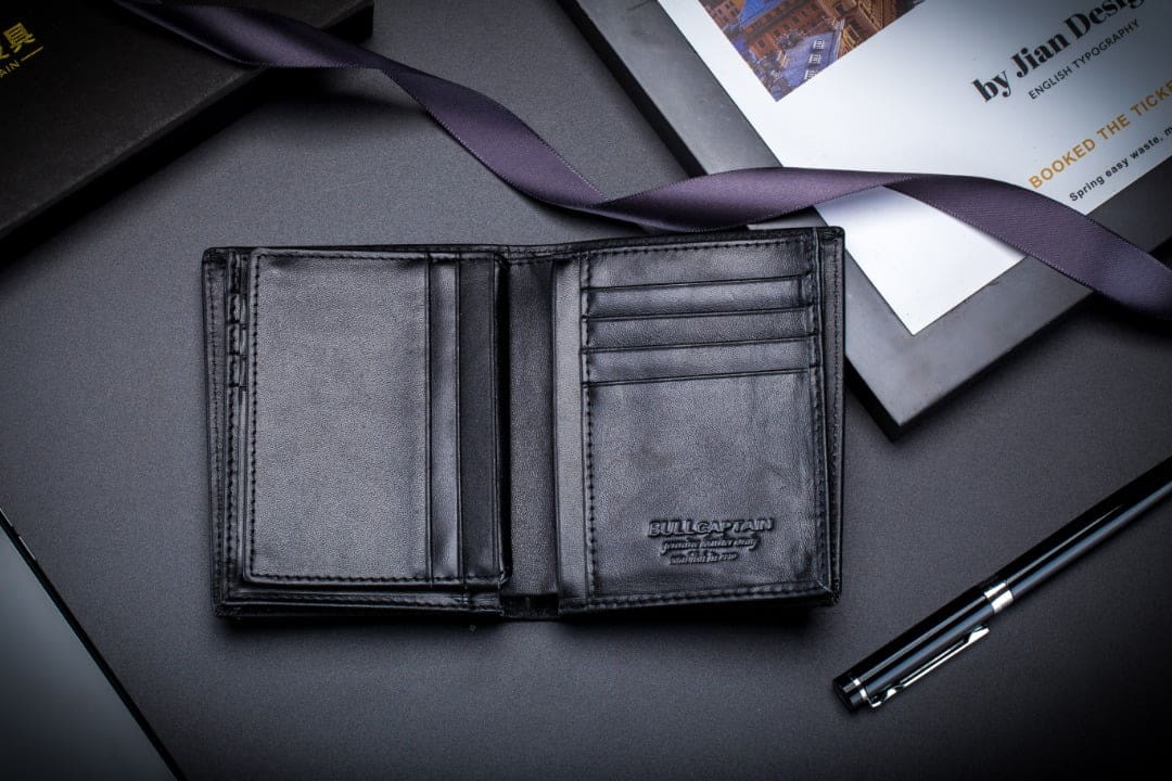 Leather Wallet QB-027 Bullcaptain Black