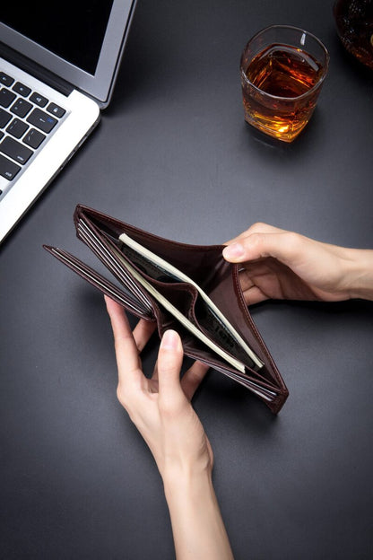 Leather Wallet Bullcaptain QB0203-H brown