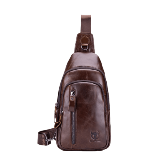 Bullcaptain XB-100 Leather Shoulder Bag Brown