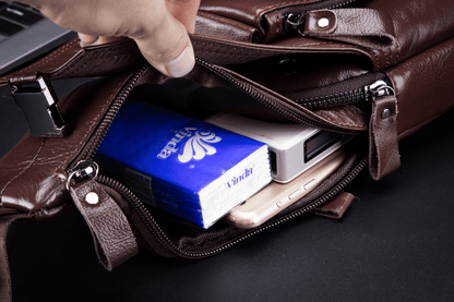 Bullcaptain Leather Shoulder Bag XB-086 Brown