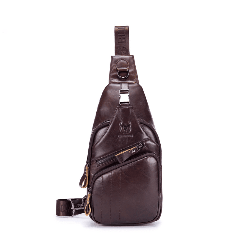 Bullcaptain Leather Shoulder Bag XB-105 Dark Brown