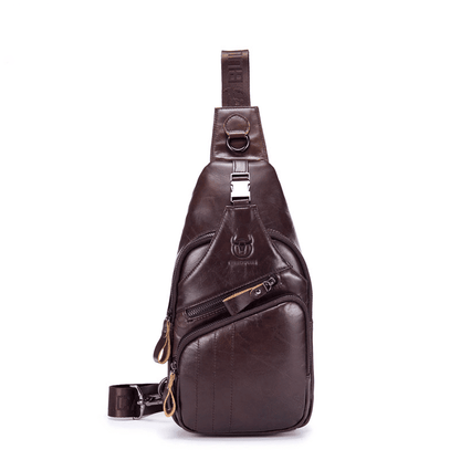 Bullcaptain Leather Shoulder Bag XB-105 Dark Brown
