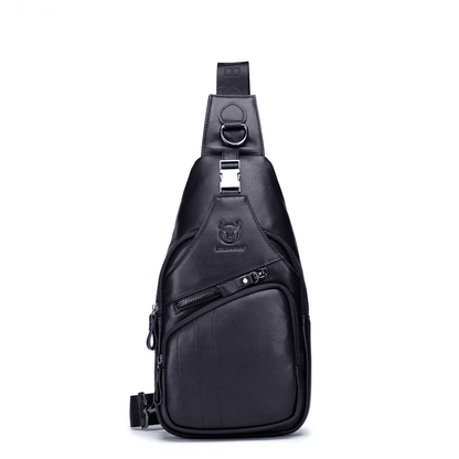 Bullcaptain Leather Shoulder Bag XB-105 Black