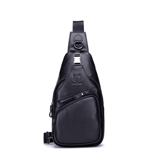 Bullcaptain Leather Shoulder Bag XB-105 Black