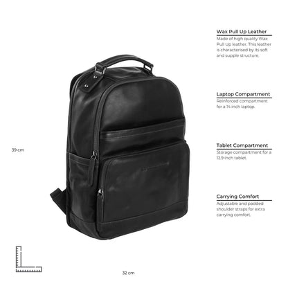 Leather backpack Black Austin THE CHESTERFIELD BRAND