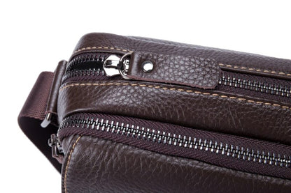 Bullcaptain Leather Shoulder Bag DJB-07 brown