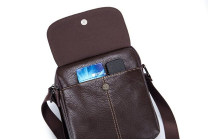 Bullcaptain Leather Shoulder Bag DJB-07 brown