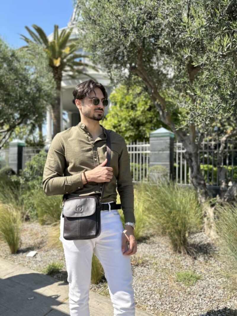 Bullcaptain Leather Shoulder Bag DJB-07 brown