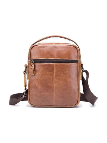 Bullcaptain Leather Shoulder Bag DJB-040 Brown