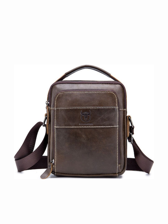 Bullcaptain Leather Shoulder Bag DJB-888 brown