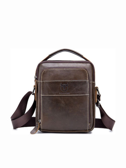 Bullcaptain Leather Shoulder Bag DJB-888 brown