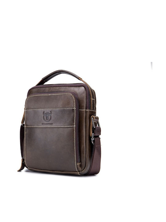 Bullcaptain Leather Shoulder Bag DJB-888 brown