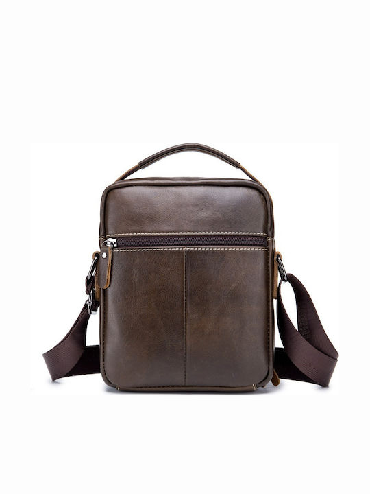 Bullcaptain Leather Shoulder Bag DJB-888 brown