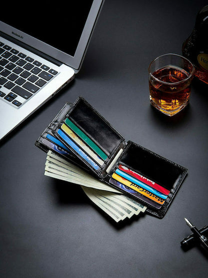 Bullcaptain Leather Wallet QB0203-H Black