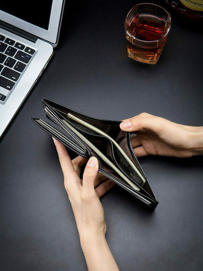 Bullcaptain Leather Wallet QB0203-H Black