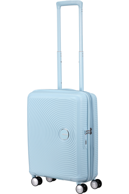 Cabin Suitcase AMERICAN TOURISTER SPINNER 55 CM SOUNDBOX Light Blue