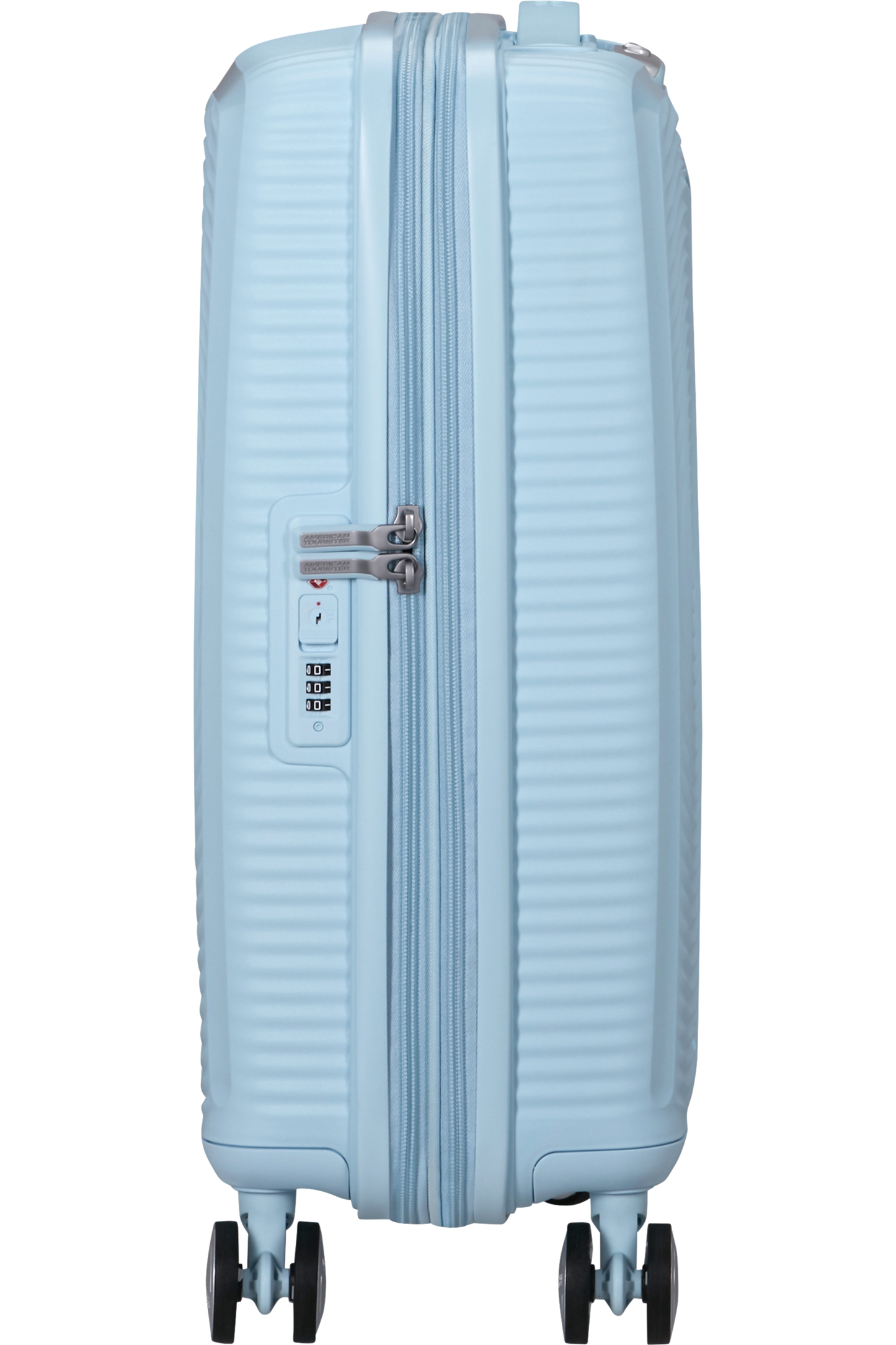 Cabin Suitcase AMERICAN TOURISTER SPINNER 55 CM SOUNDBOX Light Blue