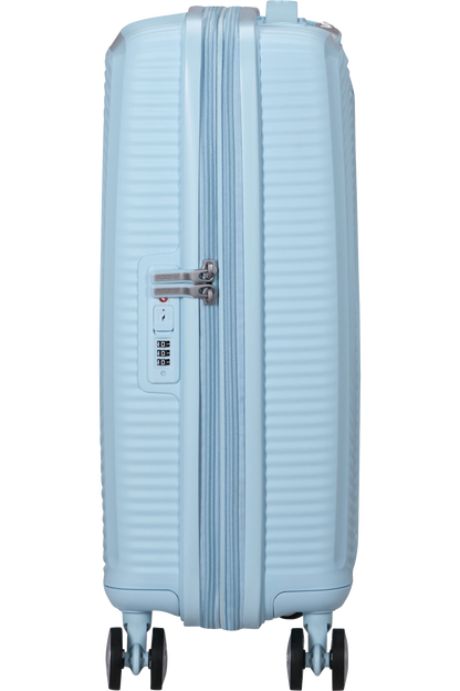 Cabin Suitcase AMERICAN TOURISTER SPINNER 55 CM SOUNDBOX Light Blue