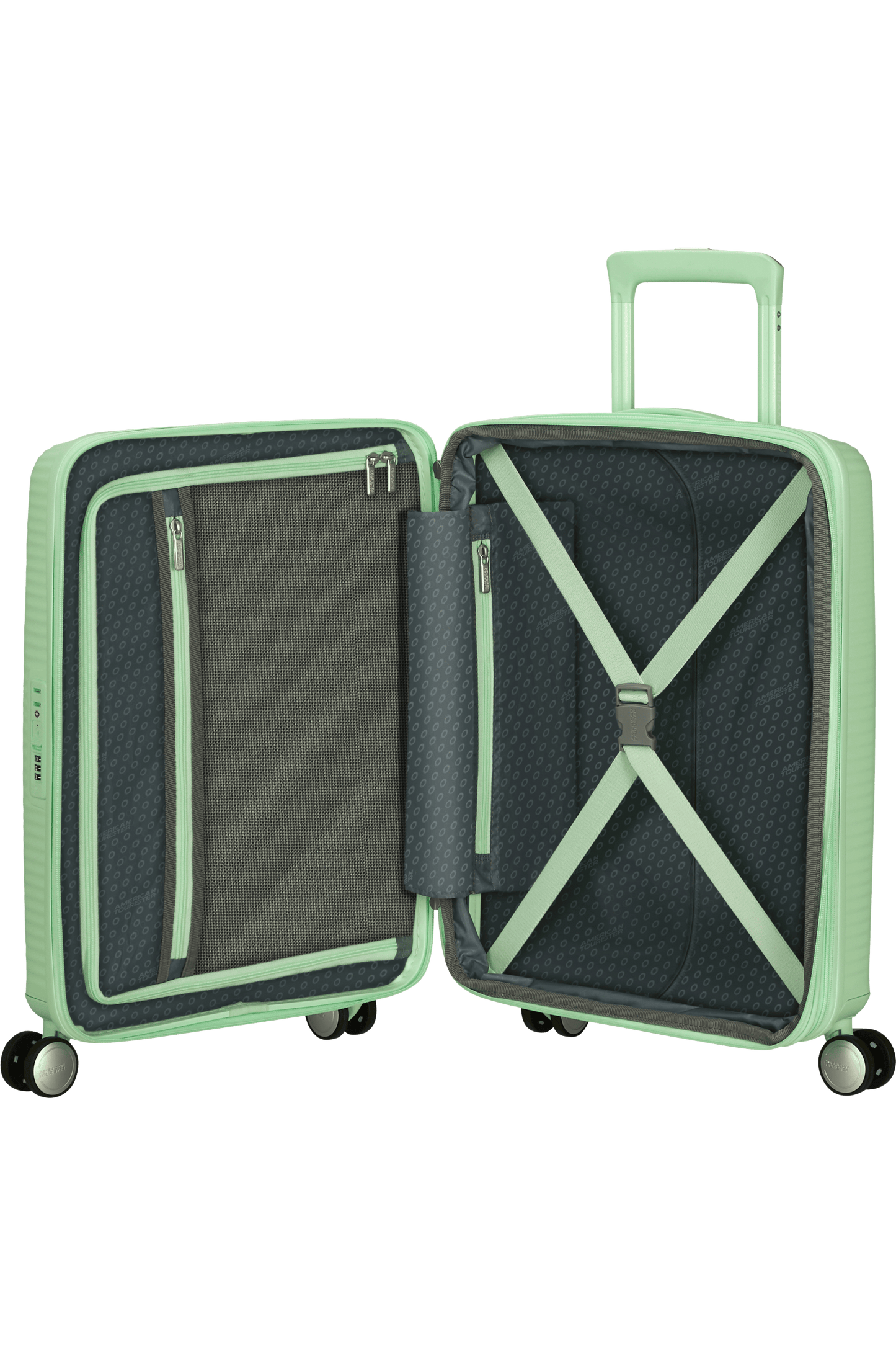 Cabin Suitcase AMERICAN TOURISTER SPINNER 55 CM SOUNDBOX Pastel Green