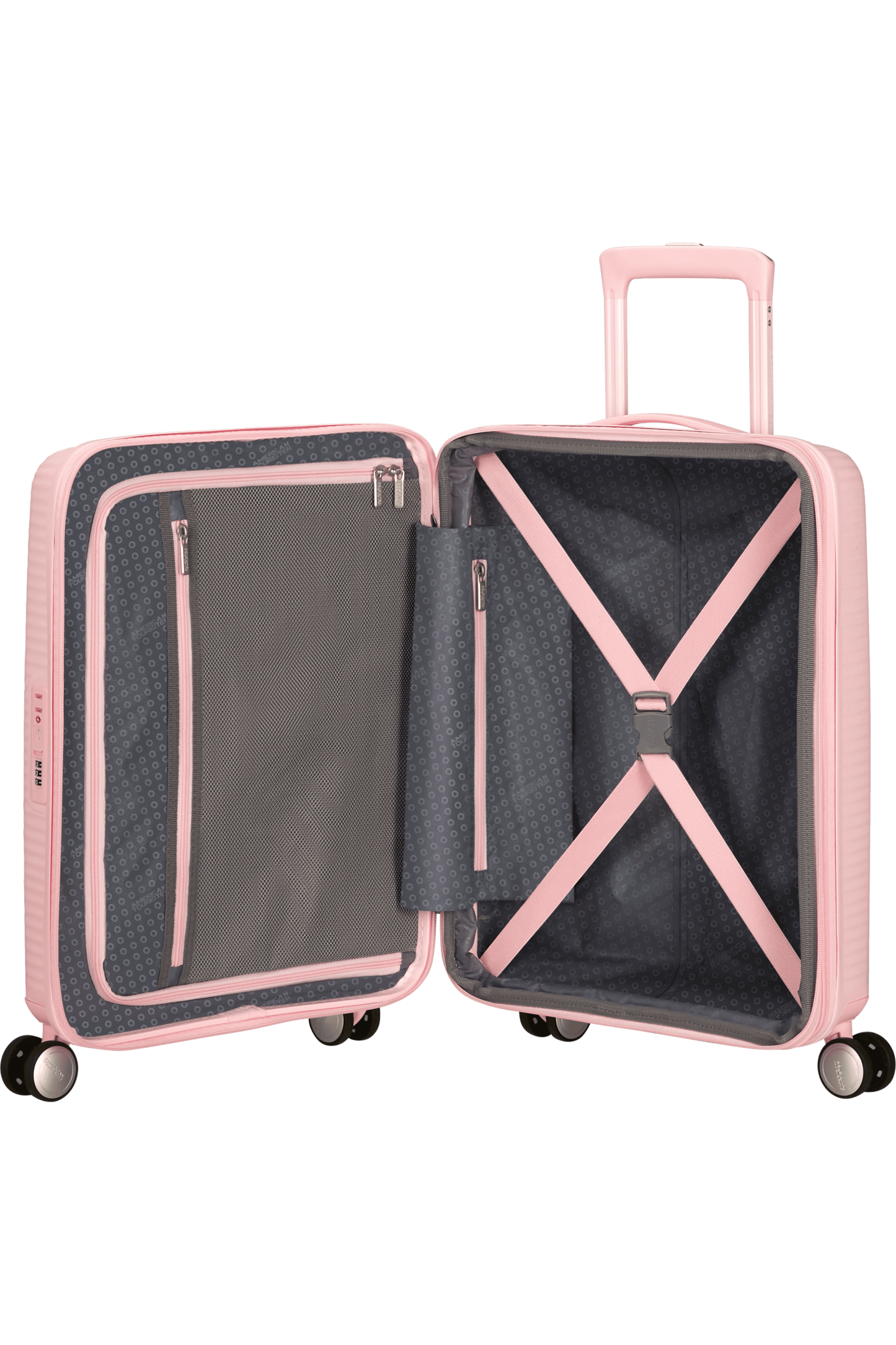 Cabin Suitcase AMERICAN TOURISTER SPINNER 55 CM SOUNDBOX Pink