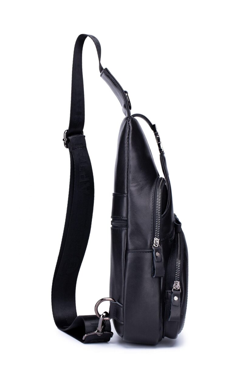 Bullcaptain Leather Shoulder Bag XB-105 Black
