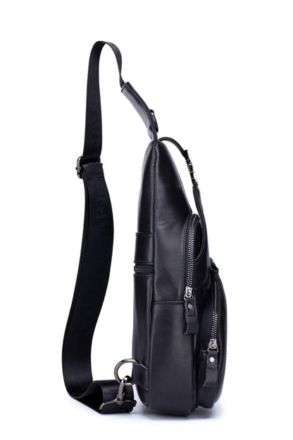 Bullcaptain Leather Shoulder Bag XB-105 Black