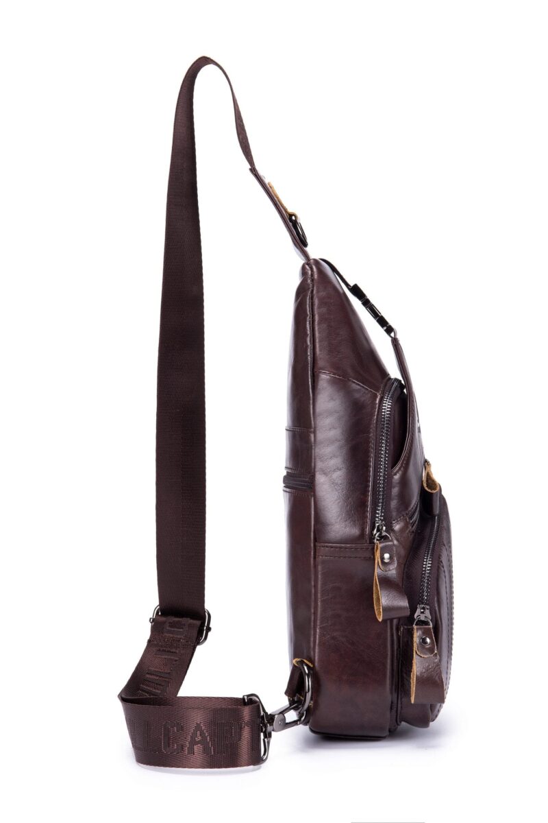 Bullcaptain Leather Shoulder Bag XB-105 Dark Brown