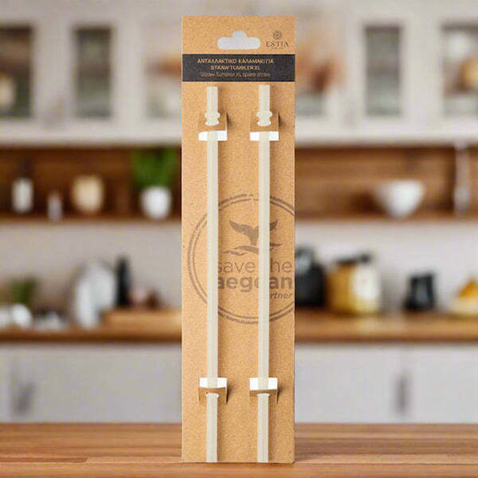 ΑΝΤΑΛΛΑΚΤΙΚΑ ΚΑΛΑΜΑΚΙΑ STRAW TUMBLER XL 1200ml LILY WHITE 2 ΤΕΜ